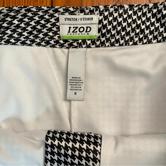 IZOD Golf Skort Size 8 Houndstooth Black and Stretch Performance Golf Tennis - Picture 4 of 9